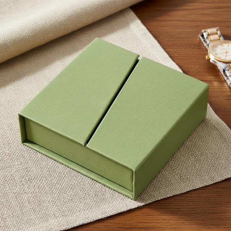 Ring Binder Box - Schräg abgeschrägter Klappdeckel mit Magnetverschluss Schmuck-Aufbewahrungsbox