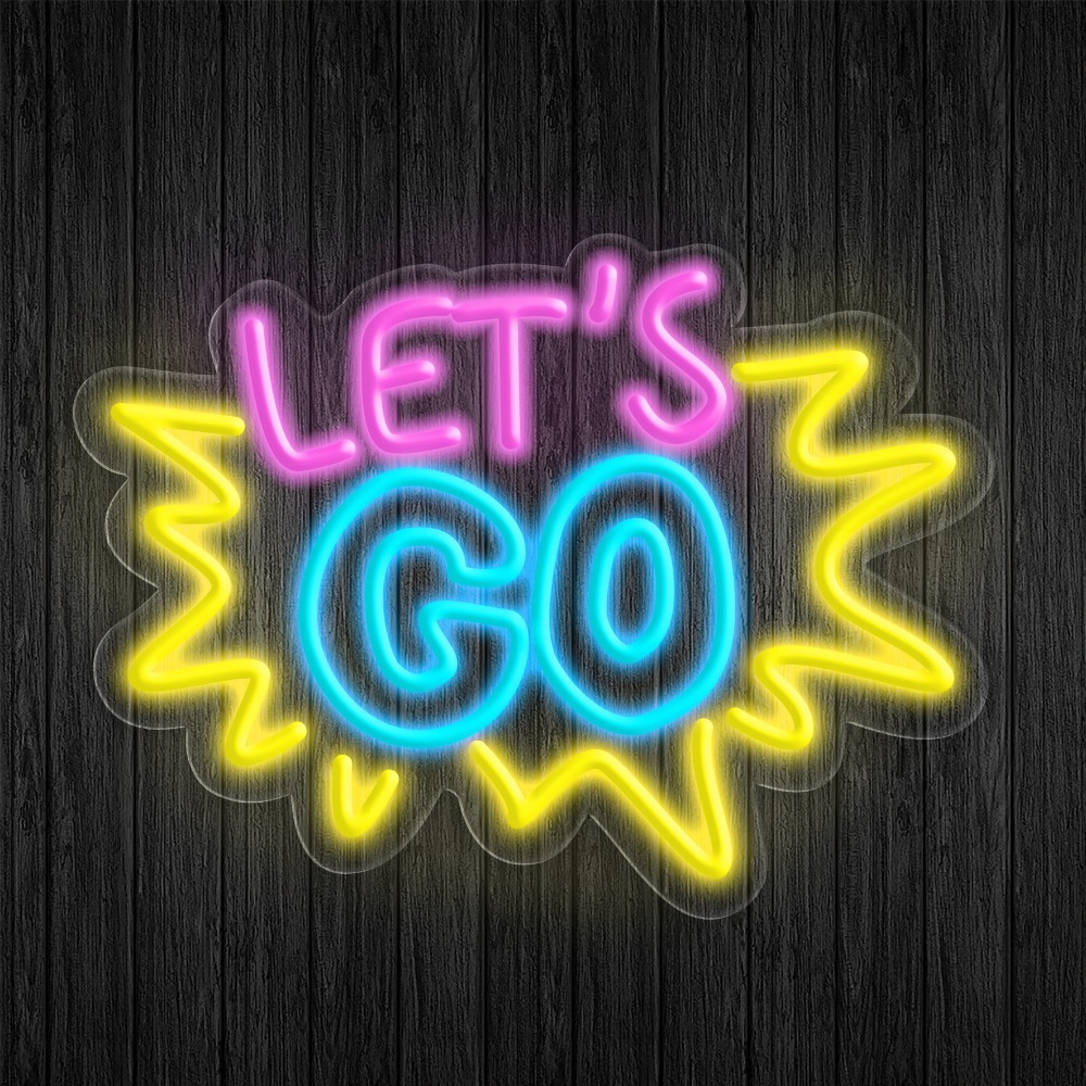 Desk Setup Quotes - LET'S GO Mehrfarbiges LED-Neonschild Dimmbar USB