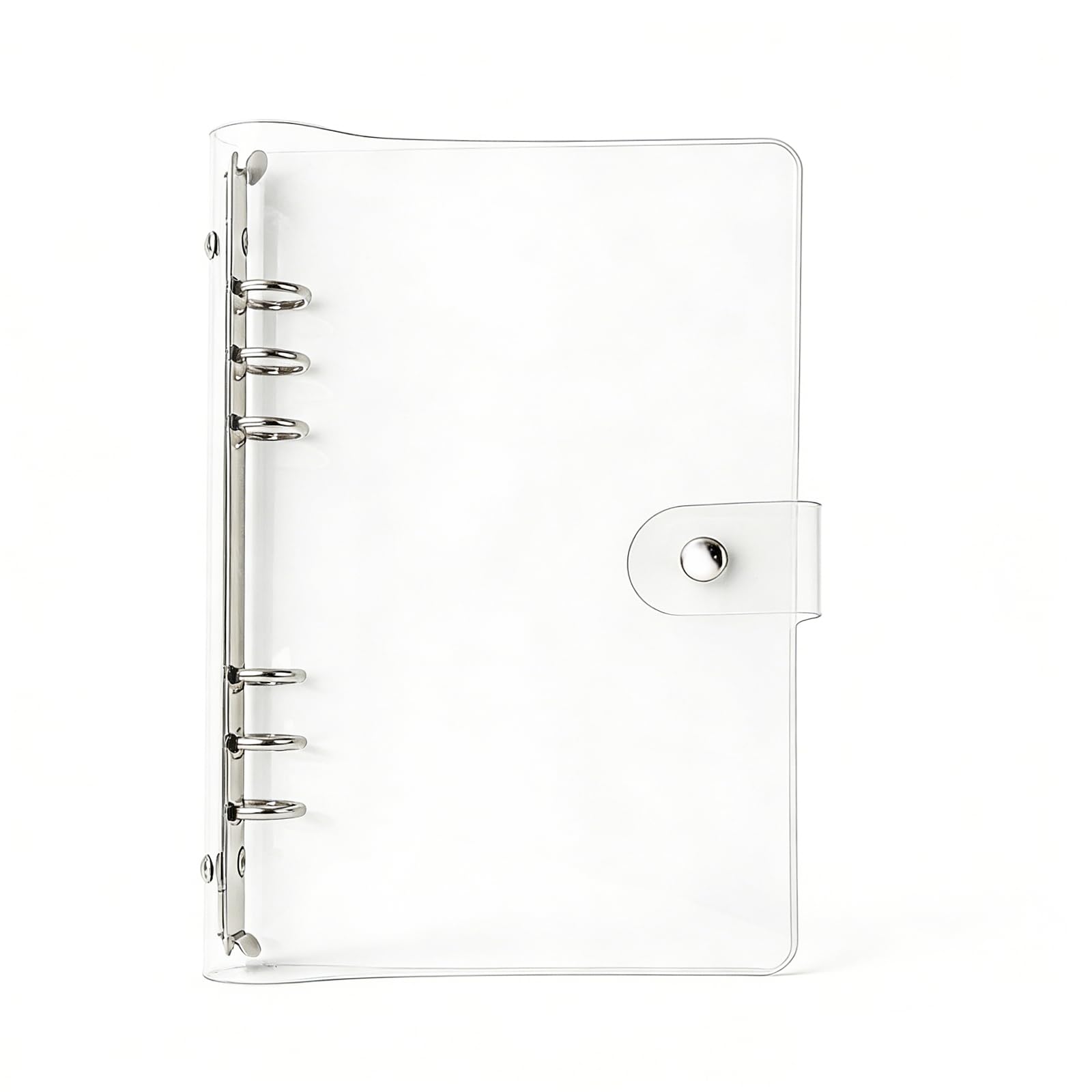 Ring Binder Box - Transparente Farbige PVC-Klammertasche A5/A6 Loseblatt-Ringbuch Durchsichtiger