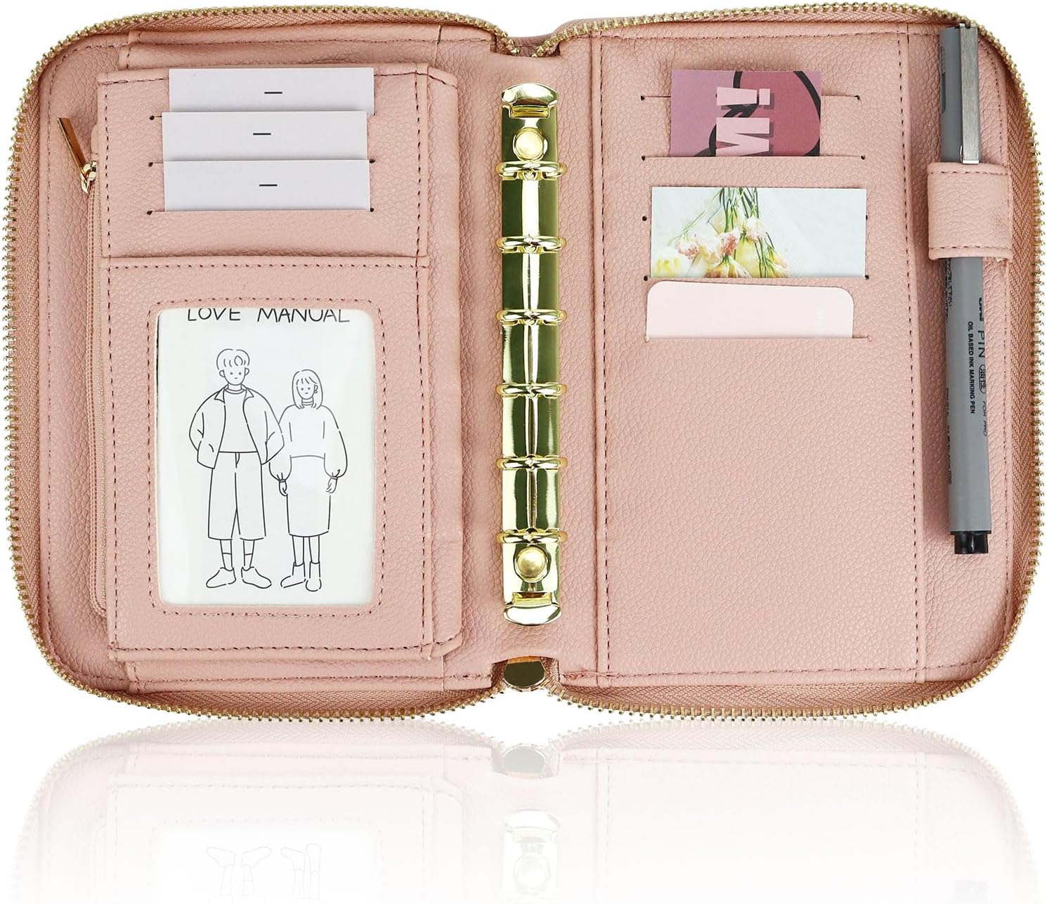 Ring Binder Box - A7 Leder-Budgetordner, Geldumschläge, System, Geldbörse, Budgetplaner,