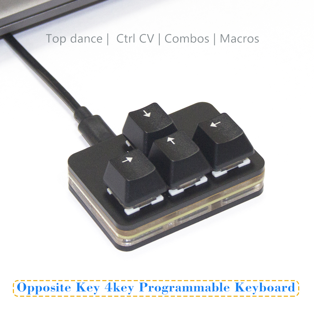 Desk Setup Programmer - Gegenüberliegende Tastatur mit direktem Tasten, 4-Tasten-Makro,