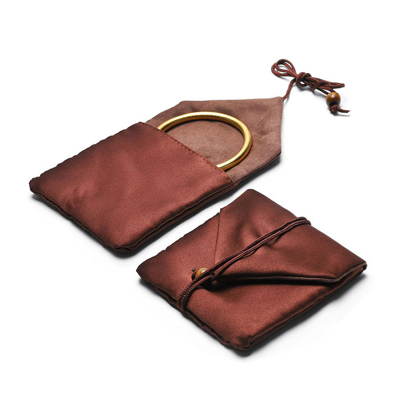 Ring Binder Box - 10 Stück Satin-Seiden-Flip-Cover-Schmuckbeutel, 9,5 cm, Vintage-Umschlag-Stil