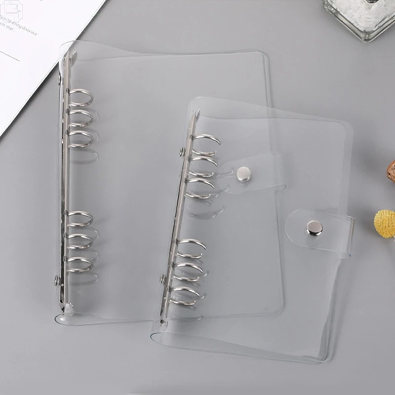 Ring Binder Box - Glitzernder transparenter Kunststoff-Ringordner A5 A6, lose