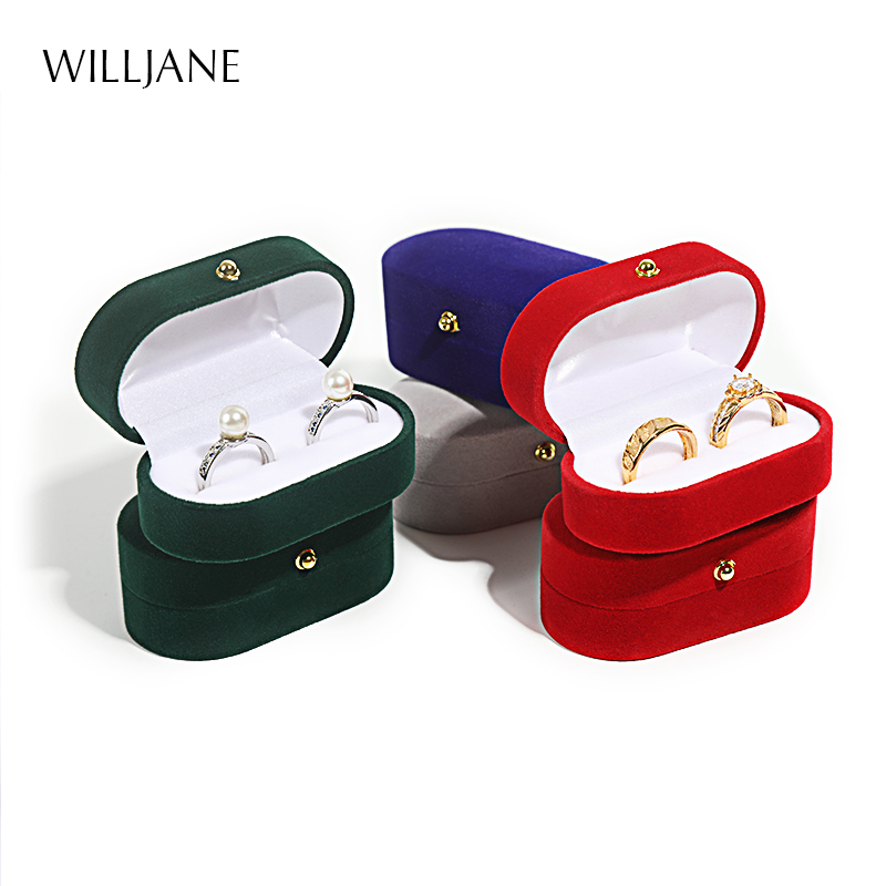 Ring Binder Box - Ehering Verpackung Box Ohrstecker Halter Samt