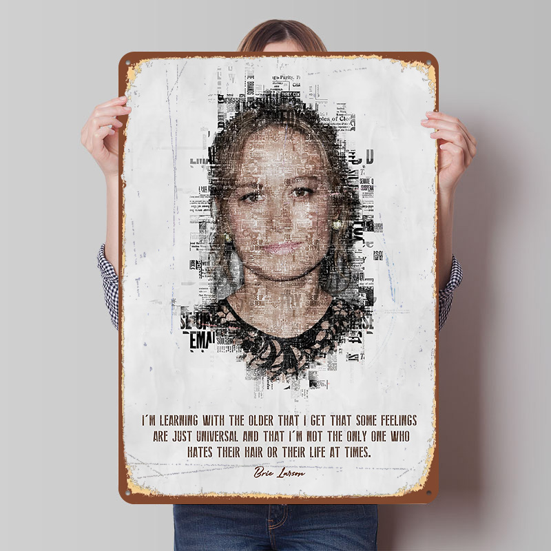 Desk Setup Quotes - Brie Larson Zitat Kunst-Blechposter, personalisierte Retro-Wandkunst,