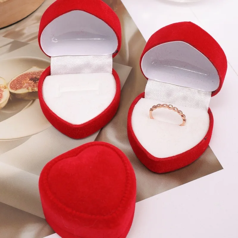 Rot Beflockung Herz Form Ring  – Ring Binder Box Bewertung und Preis