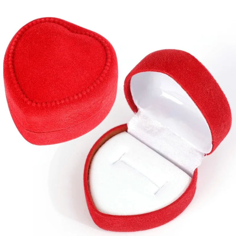 Rot Beflockung Herz Form Ring  – Ring Binder Box Bewertung und Preis